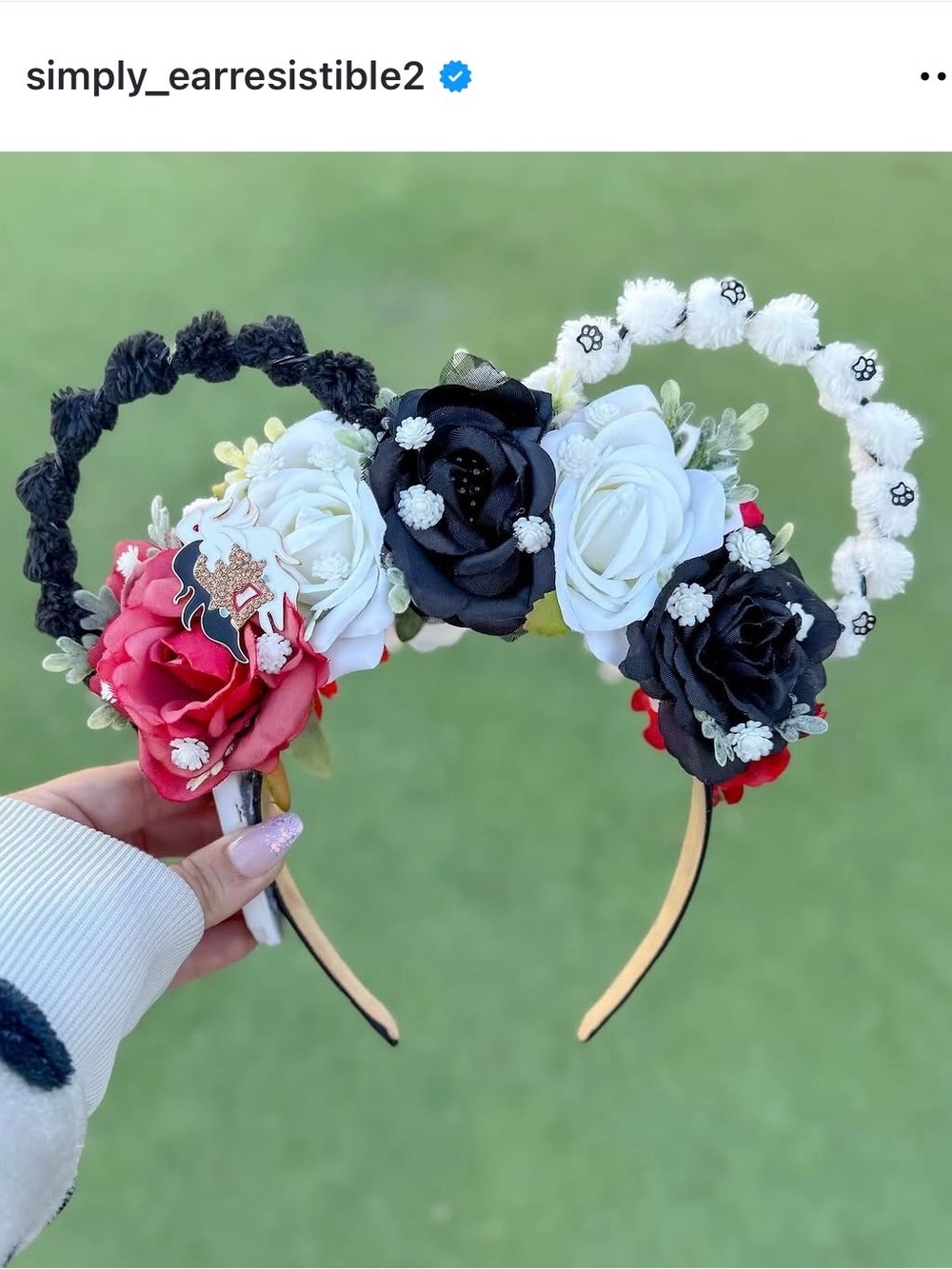 Disney HandMade Light Up Floral Cruella Ears